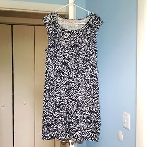 Loft summer sundress navy and white, large